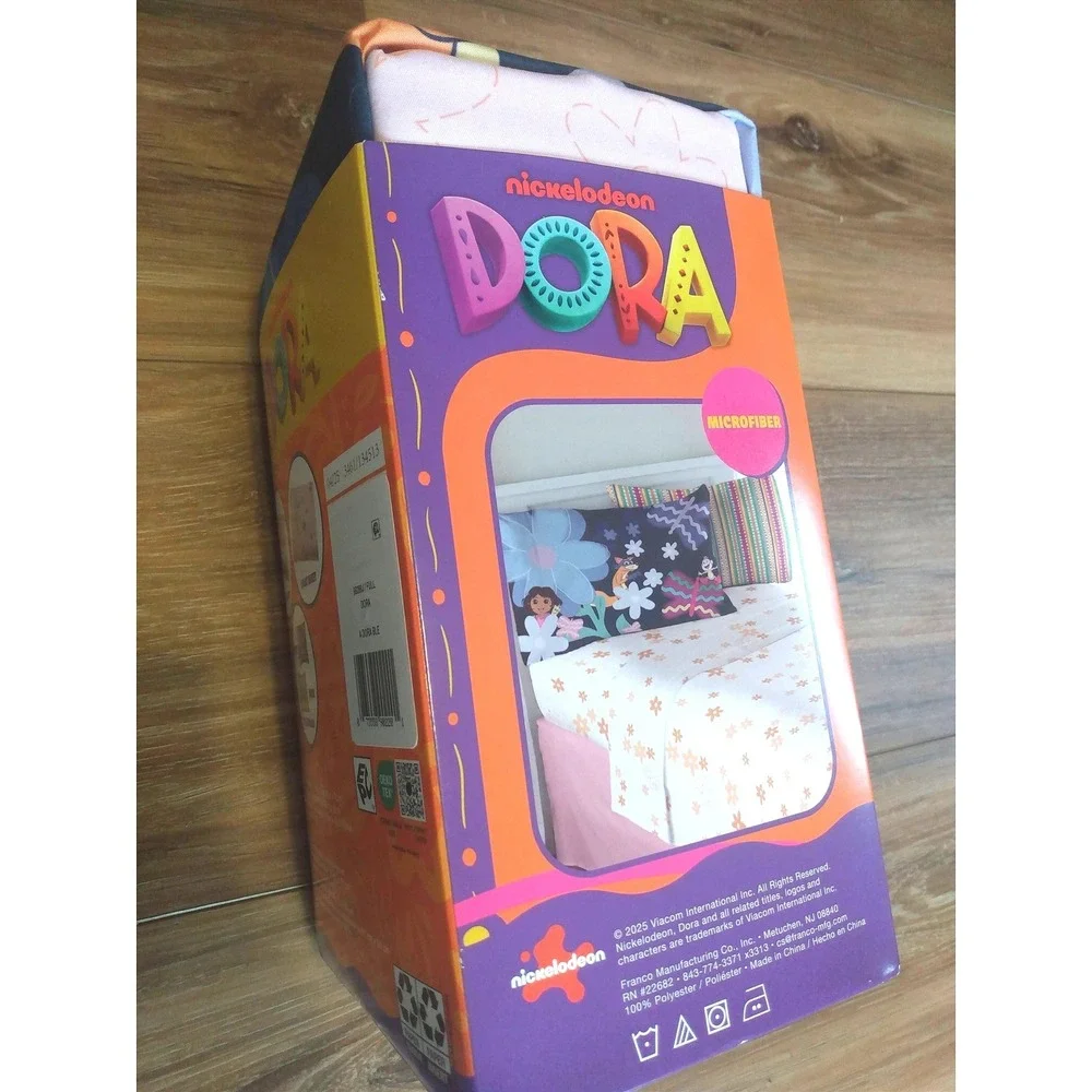 NEW IN BOX Dora the Explorer 4 Piece FULL SHEET Set Bedding Kids Microfiber